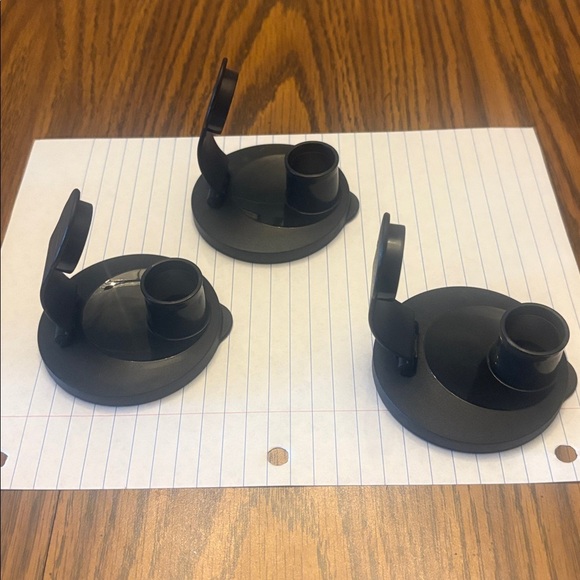 Set of 3 Black Tupperware Flip Top Drinking Seal - Lids - BRAND NEW - Picture 2 of 5